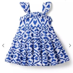 Janie And Jack Ikat Ruffle Trim Dress